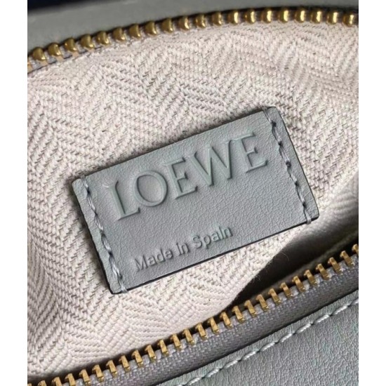 Loewe Puzzle Small Bag In Grey Cream White Calfskin