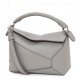 Loewe Puzzle Small Bag In Pearl Grey Grained Leather