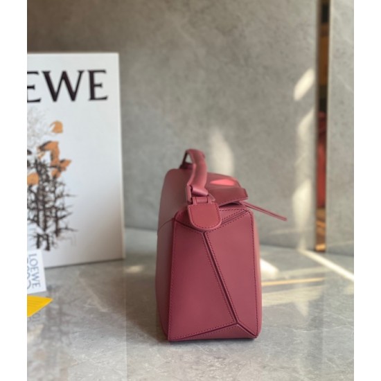 Loewe Puzzle Small Bag In Plumrose Satin Calfskin