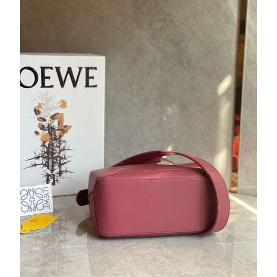 Loewe Puzzle Small Bag In Plumrose Satin Calfskin