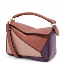 Loewe Puzzle Small Bag In Purple Caramel Blossom Calfskin