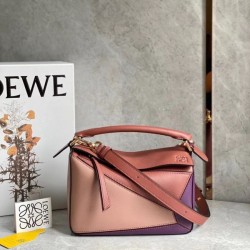 Loewe Puzzle Small Bag In Purple Caramel Blossom Calfskin