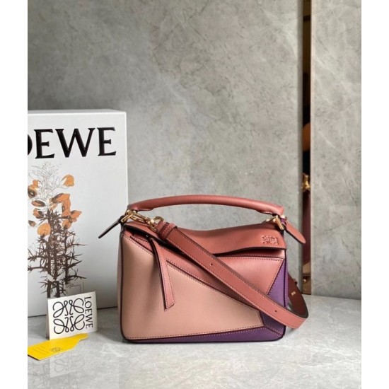 Loewe Puzzle Small Bag In Purple Caramel Blossom Calfskin