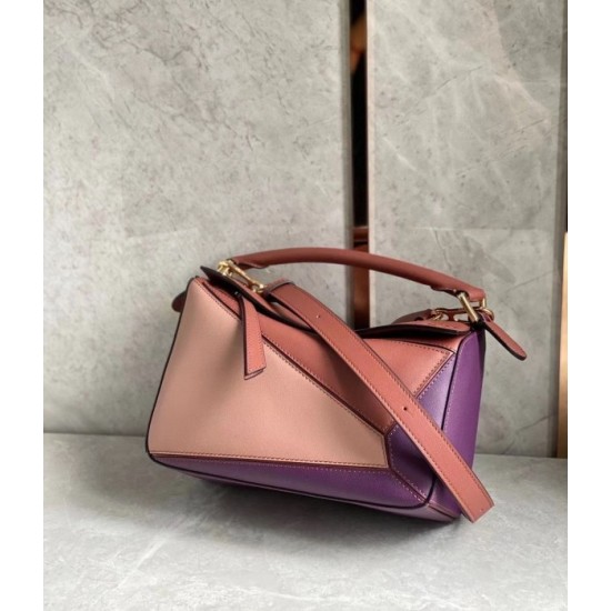 Loewe Puzzle Small Bag In Purple Caramel Blossom Calfskin