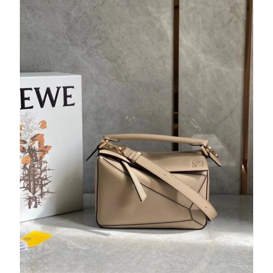 Loewe Puzzle Small Bag In Sandy Grained Leather