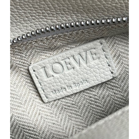 Loewe Puzzle Small Bag In White Grained Leather