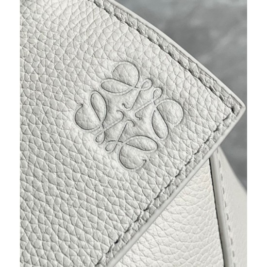 Loewe Puzzle Small Bag In White Grained Leather