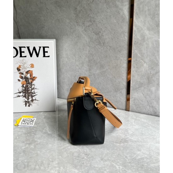 Loewe Puzzle Small Bag in Brown and Black Calfskin