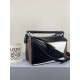 Loewe Small Puzzle Bag In Black Taupe White Calfskin