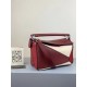 Loewe Small Puzzle Bag In Bordeaux Garnet White Calfskin