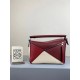 Loewe Small Puzzle Bag In Bordeaux Garnet White Calfskin