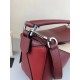 Loewe Small Puzzle Bag In Bordeaux Garnet White Calfskin