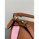 Loewe Small Puzzle Bag In Brown Pink Camel Calfskin