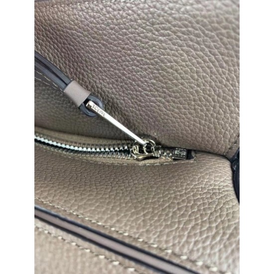 Loewe Small Puzzle Bag In Dark Taupe Grained Calfskin