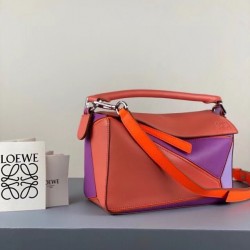 Loewe Small Puzzle Bag In Grapefruit Mauve Lilas Calfskin