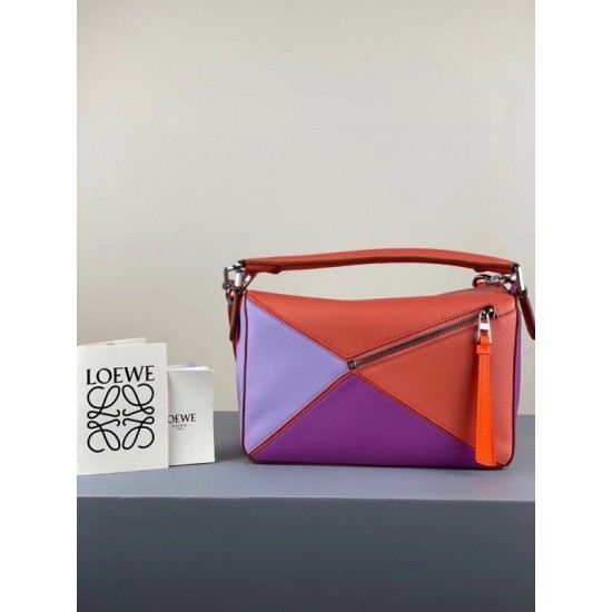 Loewe Small Puzzle Bag In Grapefruit Mauve Lilas Calfskin