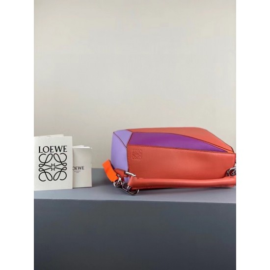 Loewe Small Puzzle Bag In Grapefruit Mauve Lilas Calfskin