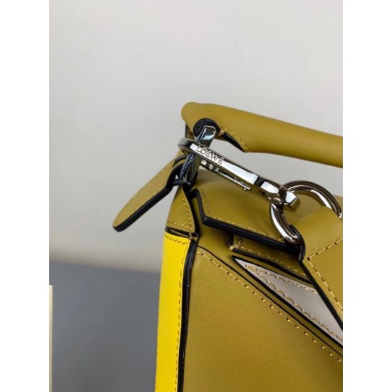 Loewe Small Puzzle Bag In Ochre Yellow Beige Calfskin