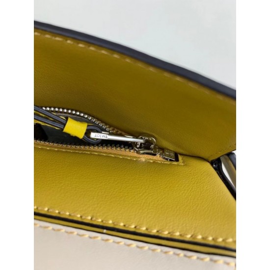 Loewe Small Puzzle Bag In Ochre Yellow Beige Calfskin