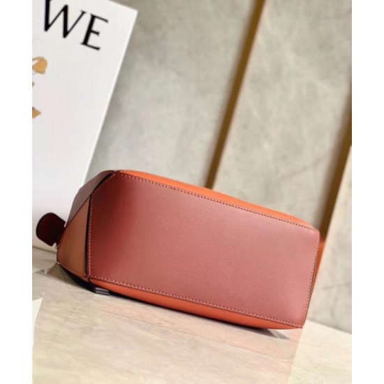 Loewe Small Puzzle Bag In Tan Orange Camel Calfskin