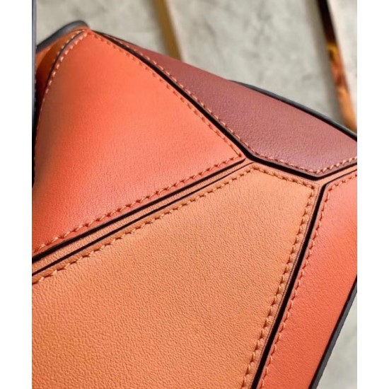 Loewe Small Puzzle Bag In Tan Orange Camel Calfskin