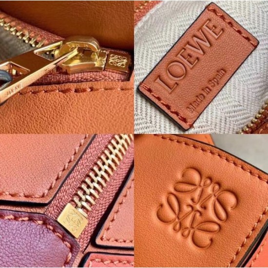 Loewe Small Puzzle Bag In Tan Orange Camel Calfskin