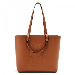 Loewe Anagram Medium Tote Bag In Brown Calfskin 