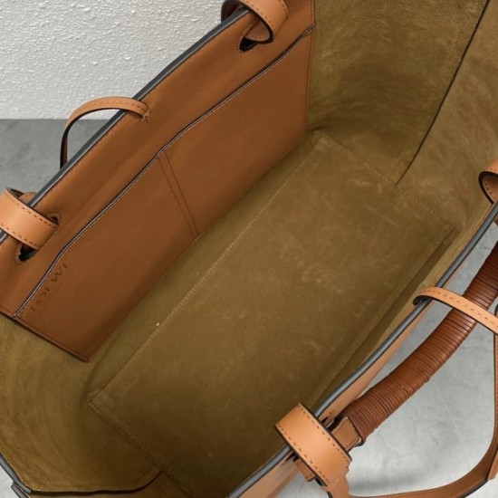 Loewe Anagram Medium Tote Bag In Brown Calfskin 