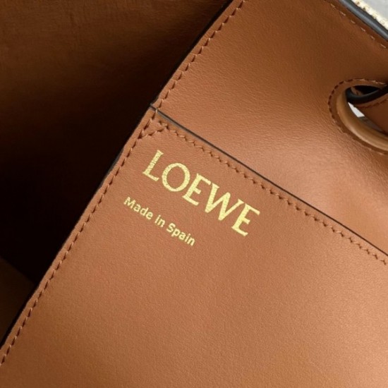 Loewe Anagram Medium Tote Bag In Jacquard and Calfskin 