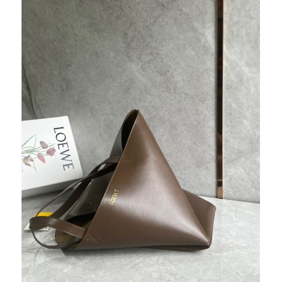 Loewe Large Puzzle Fold Tote Bag in Umber Calfskin