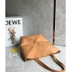 Loewe Medium Puzzle Fold Tote Bag in Tan Calfskin