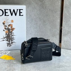 Loewe Mini Camera Crossbody Bag in Black Calfskin