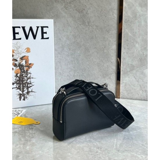 Loewe Mini Camera Crossbody Bag in Black Calfskin