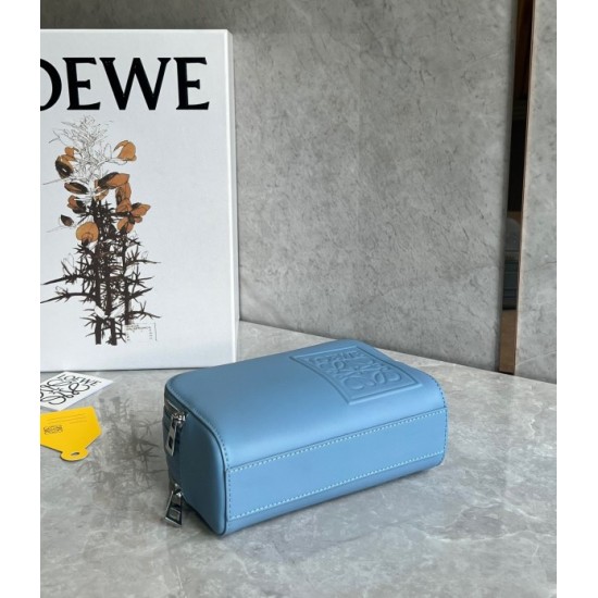 Loewe Mini Camera Crossbody Bag in Blue Calfskin