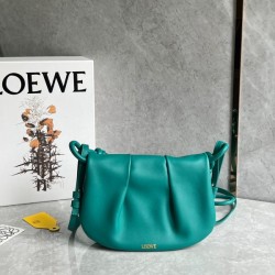 Loewe Paseo Satchel Bag in Green Nappa Leather