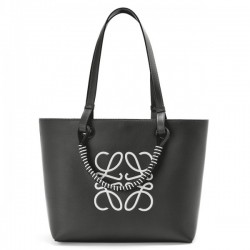 Loewe Small Anagram Tote In Black Calfskin 