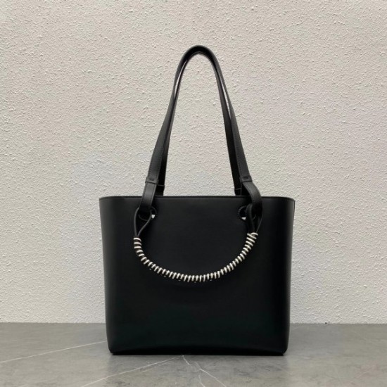 Loewe Small Anagram Tote In Black Calfskin 