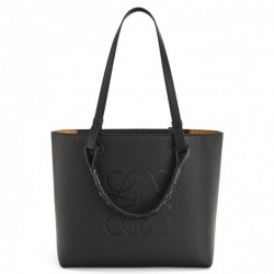 Loewe Small Anagram Tote In Black Grained Calfskin