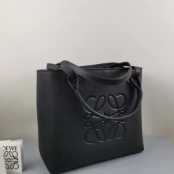 Loewe Small Anagram Tote In Black Grained Calfskin