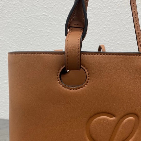 Loewe Small Anagram Tote In Brown Classic Calfskin 