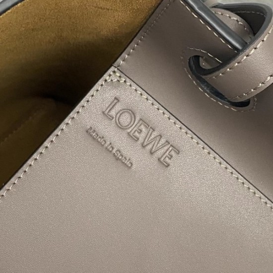 Loewe Small Anagram Tote In Taupe Grained Calfskin