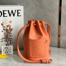 Loewe Small Sailor Bucket Bag In Orange Nappa Leather