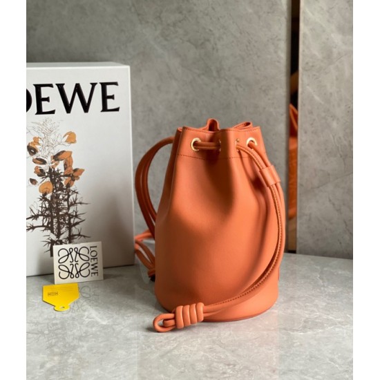 Loewe Small Sailor Bucket Bag In Orange Nappa Leather