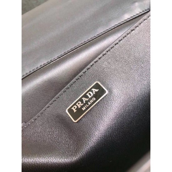 Prada Cahier Studded Leather Shoulder Bag