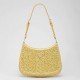 Prada Cleo Bag In Yellow Satin with Cystal Appliques