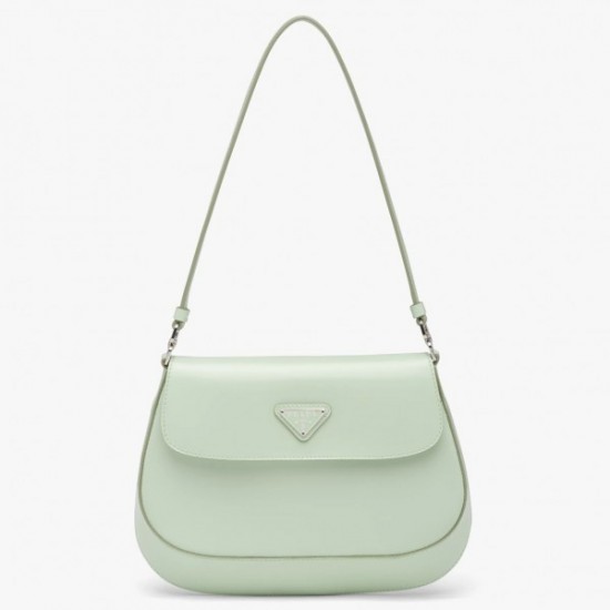 Prada Cleo Flap Bag In Aqua Brushed Leather