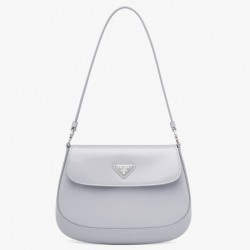 Prada Cleo Flap Bag In Cornflower Blue Brushed Leather