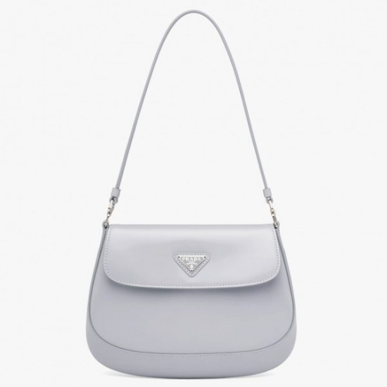 Prada Cleo Flap Bag In Cornflower Blue Brushed Leather