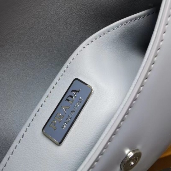 Prada Cleo Flap Bag In Cornflower Blue Brushed Leather