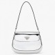 Prada Cleo Flap Bag In Silver Brushed Leather